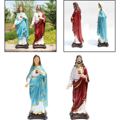 Resin Statue Holy Jesus/Mary Christ Catholic Figurine Home Decor