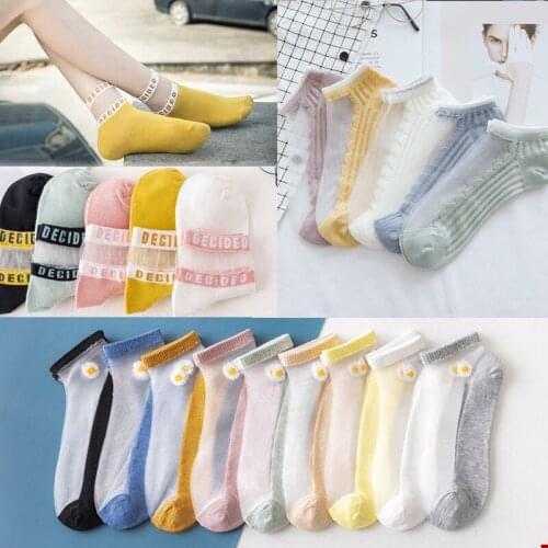 Ultra Thin Socks Hot Sale Summer Womens Socks Transportate Fashion Summer Socks Girls Womens Flower Socks