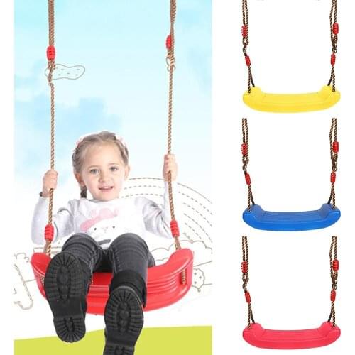 Rope Swing Kids Hanging Seat Toys Adjustable Ropes Indoor Outdoor Rainbow Curved Board Swing Chair Wear-resistant UV Resistant