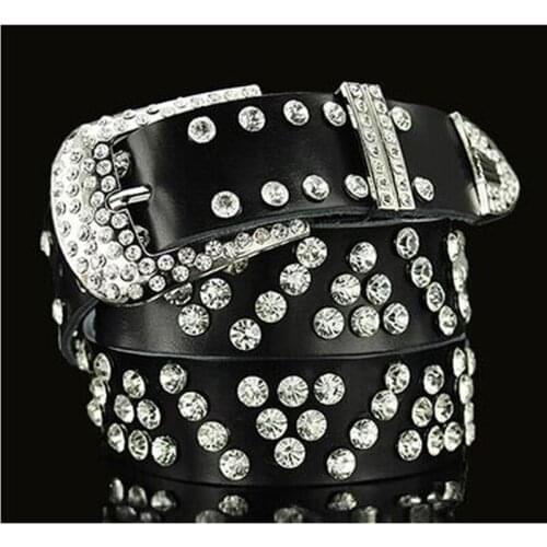New fashion women leather belt female full of diamond drill wide belt Rhinestone belts cinto feminino