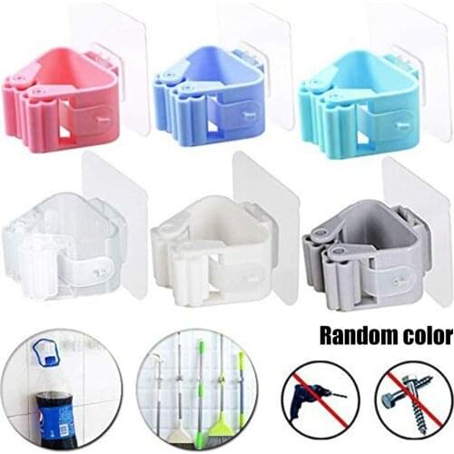 1 Mop Umbrella Stand 6 X 6 Cm Kitchen Broom Kitchenware Mop Holder, Bathroom Wall Sticker Mop Hook