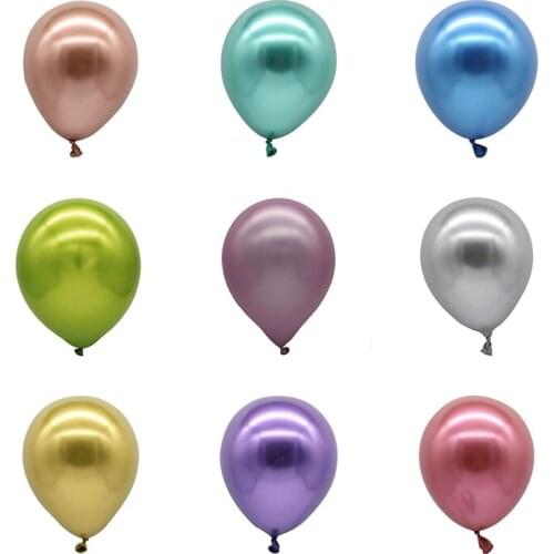 20Pcs Metallic Latex Balloon Wedding Inflatable Metal Chrome Helium Balloons Birthday Party Anniversary Decor Air Balls Globos