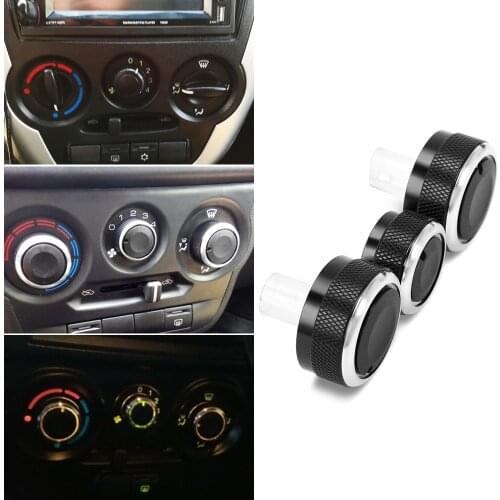 3pcs per set Aluminum Alloy Car Styling Air Conditioning Knob AC Knob Heat Control Switch Button Knob For Lada Granta