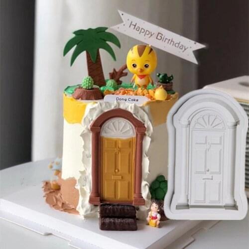 3D Door Window Silicone Mold Frame Cake Border Fondant Cake Decorating Cookie Baking Christmas Candy Chocolate Gumpaste Moulds