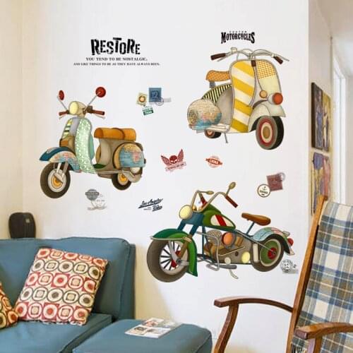 3D Motorcycle Wall Sticker Boy Bedroom Teen Room Decor Wallpaper Home Living Room Decoration Office Sticker Decals for Furniture
