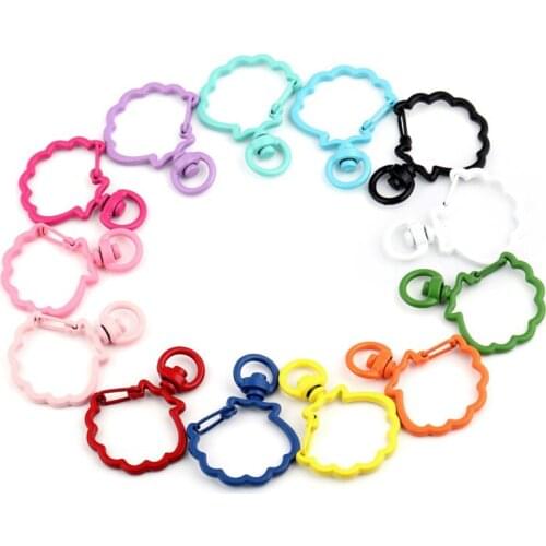 5Pcs/lot Metal Colorful Shell Shape Lobster Clasp Hooks Key Rings Connectors DIY Keychain Jewelry Making Findings Accessories