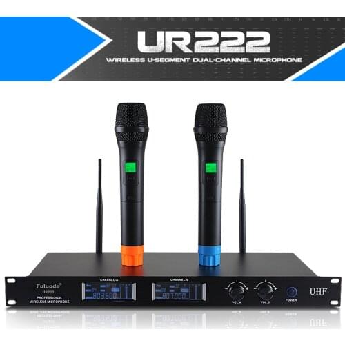 Fuluode Wireless Microphone 2 Handheld Dual-Channel Dual-Antenna Receiver Professional stage singing KTV special equipment