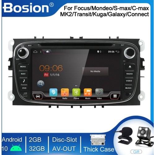 Bosion 2 Din Android 10 Car DVD Multimedia Player GPS for FORD Focus 2 II Mondeo S-MAX C-MAX Galaxy 2Din 2G 32GB Touch screen