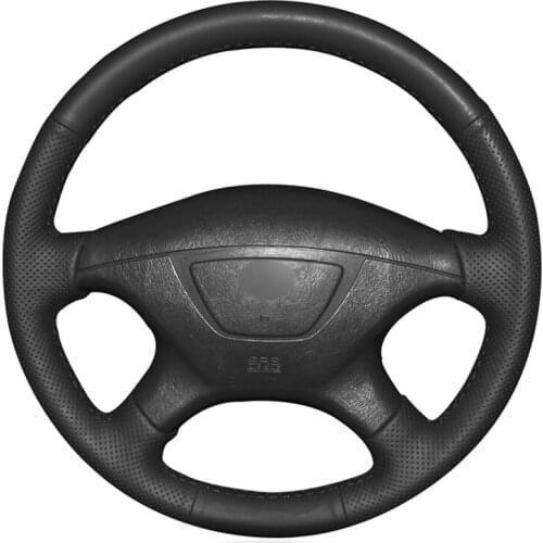 Black Artificial Leather Hand-stitched No-slip Car Steering Wheel Cover for Mitsubishi Pajero Sport 2004 Montero Sport 2004