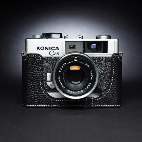Design for KONICA C35 FD Handmade Genuine Leather Camera Half Case Cover Bag