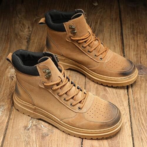 Slip coturno leather boots for hot para causal boot dress home sapato mens Mens spring sneaker zapatos botas 2020 shoes shoe de