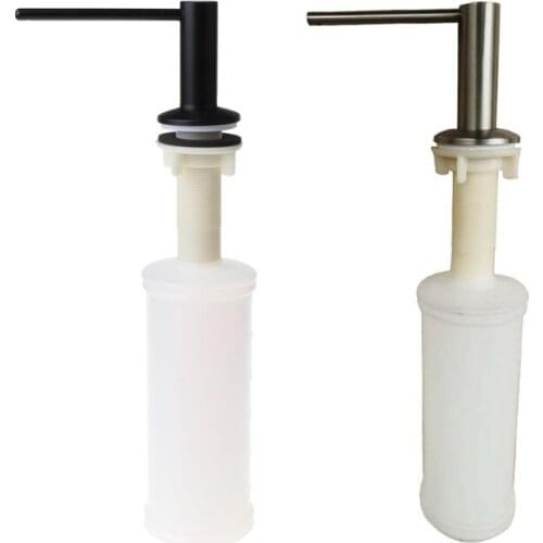 T3EC 304 Stainless Steel Liquid Soap Dispenser Press-push Type Detergent Holder Bottle for Home Kitchen Sink