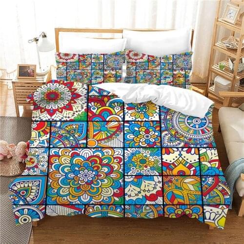 Fanaijia luxury 3d Bohemian Duvet Cover and Pillowcase bedding set king size mandala bed set queen