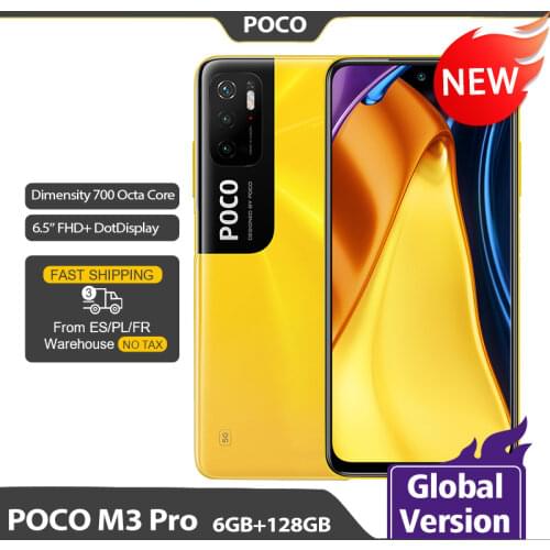 Global Version POCO M3 Pro 6GB 128GB 5G Mobilephone Dimensity 700 90Hz 6.5" DotDisplay NFC 48MP Triple Camera Cellphone 5000mAh