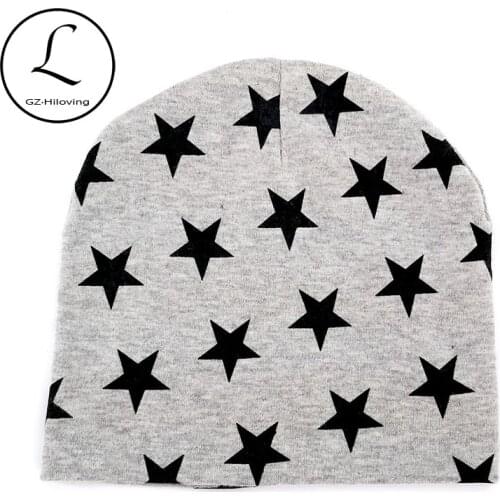 GZhilovingl Baby Boys Girls Star Print Cotton Skullies Beanies Hats Spring Soft Kid Childs Toddler Stretch Polyester Caps Bonnet