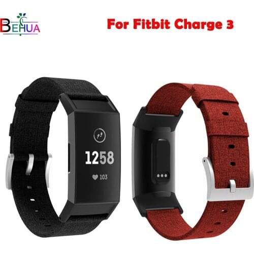 Canvas strap watch band For Fitbit Charge 3 watch Replacement sport Wristband bracelet+Connector For Fitbit Charge 3 Accessories
