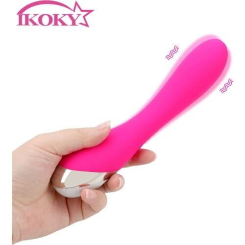 IKOKY G-Spot Magic Wand Clitoris Stimulator AV Stick Dildo Vibrator USB Rechargeable Female Masturbation Sex Toys For Women