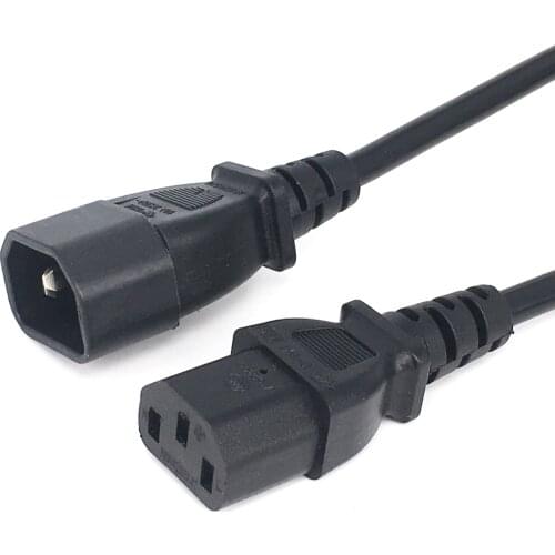 C13 C14 Power Extension Cord C13 to C14 IEC AC Power Supply Lead Cable 1.5m 5ft 18AWG For Desktop PC Computer Monitor LCD TV