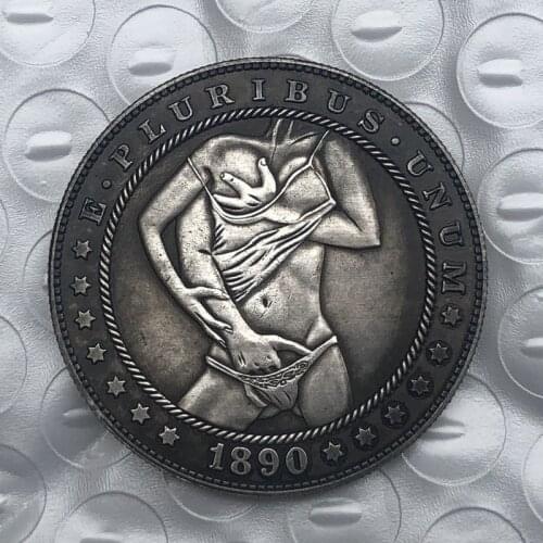 1890 38mm Sexy Hobo Nickel Antique Coin Collectible Old Coin Art Collection Physical Commemorative Ancient Coins Replicas