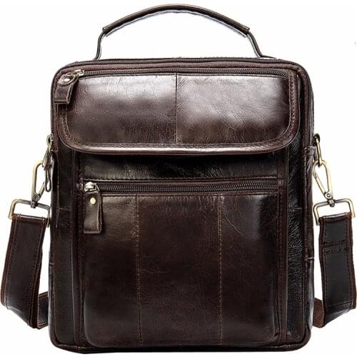 Leather Business Messenger Bag Shoulder Handbag for Men Travel Outdoor Crossbody Handbags Briefcase Wallet Phone Pouch Daypack