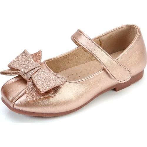 Fashion Bow Princess Kids Leather Shoes For Little Girls 2019 New Black Children School Party Shoes 3 4 5 6 7 8 9 10 11 12 Year