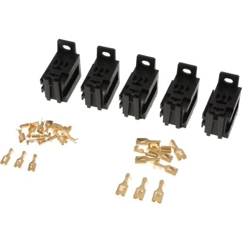 Set of 5 Terminals And Terminals for Relay Sockets 40Amp 12V