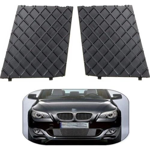 Black Left+Right Car Front Bumper Lower Mesh Grill Plate Trim Cover For BMW E60 E61 M Sport 51117897186 51117897184 Bumper Cover