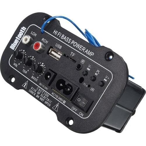 50W Amplifier Board Audio Bluetooth Amplificador USB FM Radio TF Player Subwoofer DIY Power Amplifiers For Car Truck RV Camper