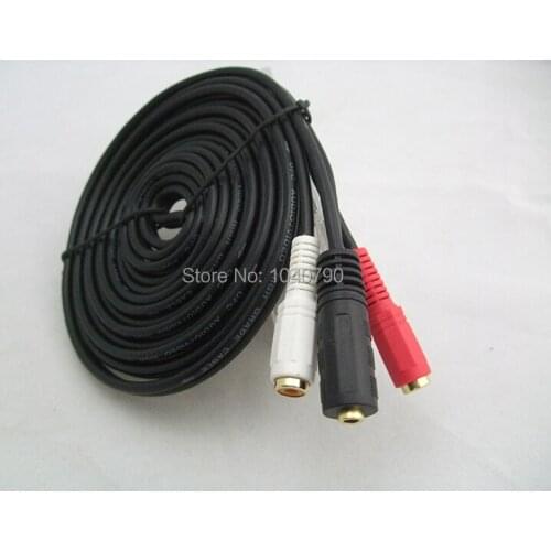 Gold plated 3.5 to Double RCA female Stereo audio line Audio and video signal cable 1M 3.2ft