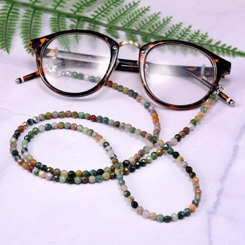 4mm Natural stone Lanyard Glasses Chains For Women 2021 New Fashion 72cm Sunglasses Chains Wholesale