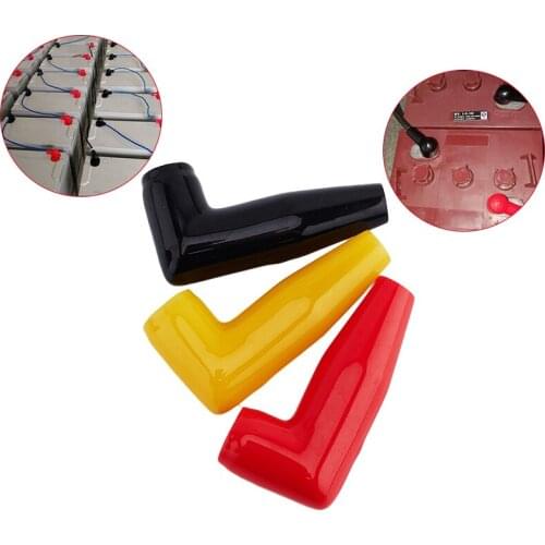 3pc Black+Red+Yellow Electric Guard Motor Winch Cable Terminal Boot Rubber Cover