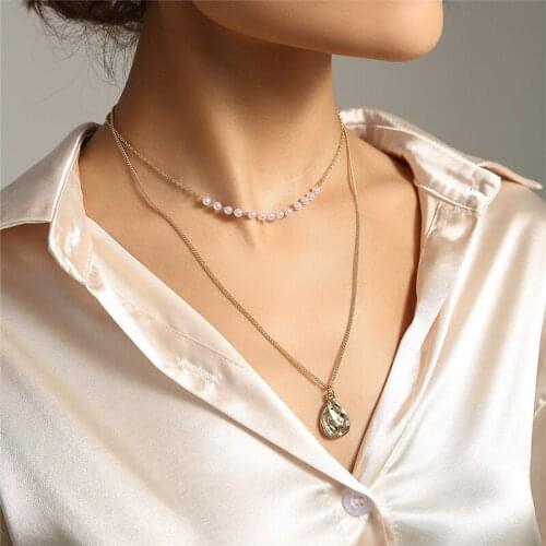 Luxury Fashion Graceful Drop Tag Necklace For Women Gold Color Necklaces Party Jewelry Accessories Gifts