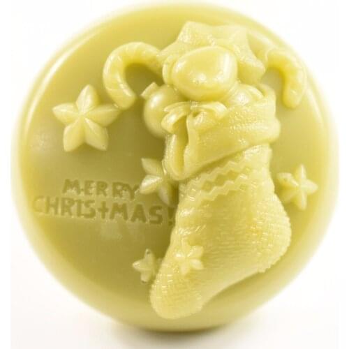 Christmas sock Mold S528 Craft Art Silicone 3D Soap Mold Craft Molds DIY Handmade Candle Molds