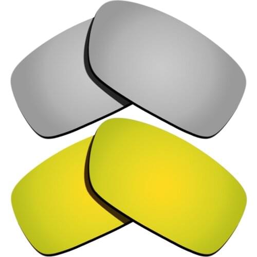 Silver Mirrored & 24K Gold Mirrored Polarized Replacement Lenses for Crankcase Frame 100% UVA & UVB