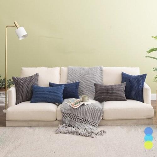 Nordic Fashion Simple Style Solid Color Corn Grain Feel Plush Pillow Cushion Home Decoration Size for 30x50cm/45x45cm/50x50cm
