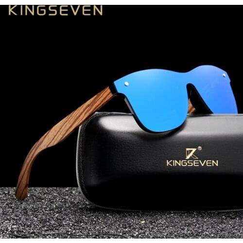 KINGSEVEN 2019 Handmade Wooden Eyewear Polarized Mirror Sunglasses Men Women Vintage Design Oculos de sol masculino UV400