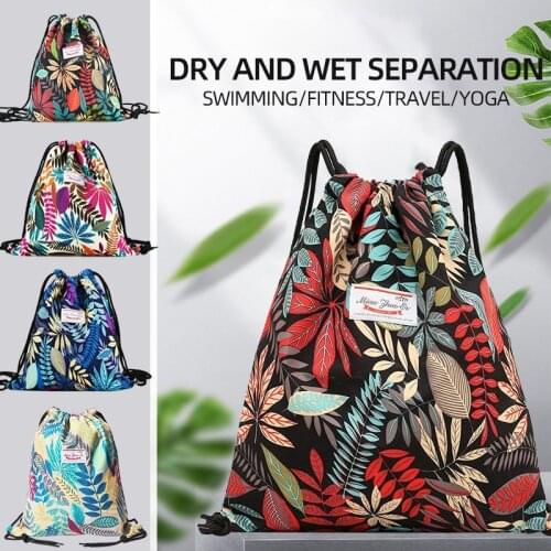 Sports Gym Bag Waterproof Drawstring Bag Women Girls Men Outdoor Bag Backpack for Fitness Traveling Cycling Swimming