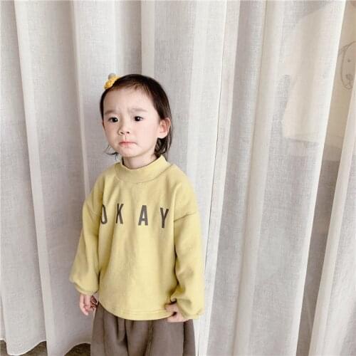 Letter printed sweaters for boys and girls 2020 new autumn winter children fleece thickenlong sleeve Tops