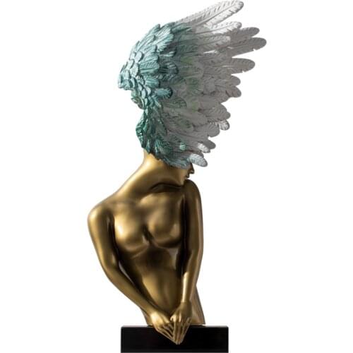 TT Juju Creative Art Figure Sculptured Ornaments Wings Angel Girl Designer Soft Decoration Model Room