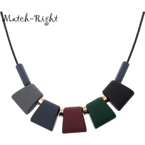 Match-Right Women Necklace Statement Necklaces & Pendants Colorful Wood Beads Necklace For Women Jewelry SP003