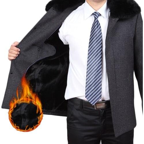 2020 Winter Trench Men Loose Fit Overcoat Hot Sale Woollen Coat Thick Mens Clothing Size 4XL Wool Jackets