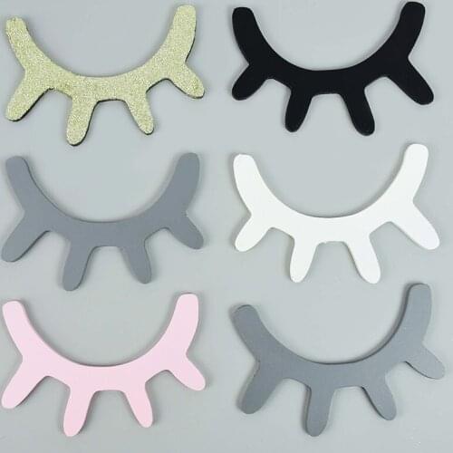 1 Pair Nordic Style Cute Wooden Eyelash Wall Sticker Children Kids Baby Room Cartoon 3D Wood Wall Stickes Home Decoration Decals