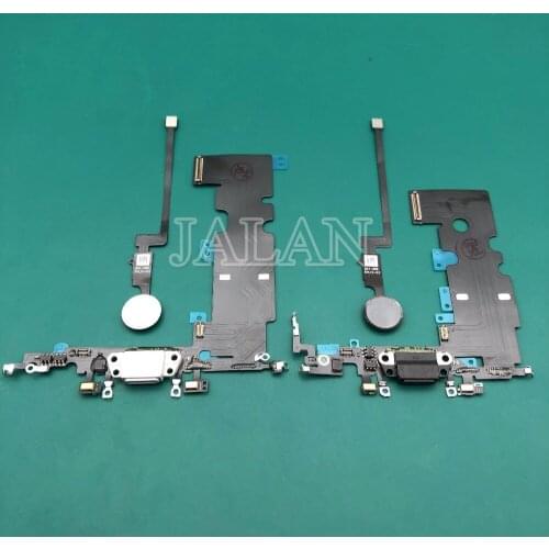 1pcs For Phone 7/7 plus/8/8 plus New USB Charging Port Dock Connector Flex Cable with home button Replacement for phone repair