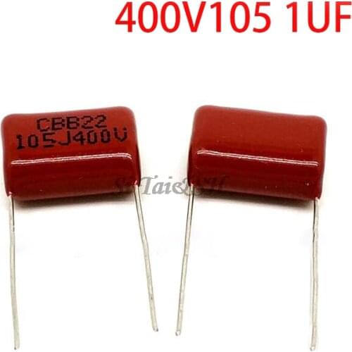 10PCS 400V105 1UF Pitch 20MM 400V 105 1000NF CBB Polypropylene film capacitor