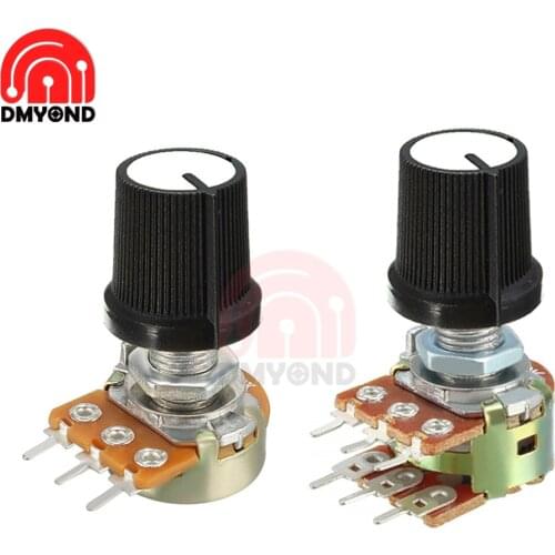 10PCS Rotary Potentiometer Linear Taper For Arduino Cap 1K 2K 5K 10K 20K 50K 100K 250K 500K 1M Ohm WH148 Knob Swtich
