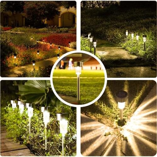 10Pcs LED Solar Garden Lights Decoration Lawn Lamps Waterproof Outdoor Energy Saving Landscape Lighting For Pathway Patio Yard