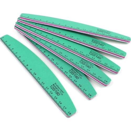 3/5Pcs Size Marked Nail File 120/180 Green Thick Sandpaper Buffer Grinding Polisher Manicure Pedicure Professional Nail Art Tool