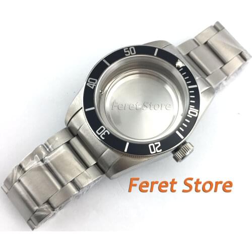41mm Watch Case Black Bezel fit ETA 2836 Miyota 8205 8215 821A Mingzhu/DG 2813 3804 automatic movement