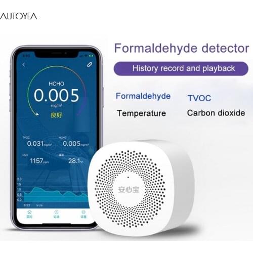 Air Quality Monitor TVOC HCHO CO2 Sensor Air Quality Detector CO2 Tester With APP Function Temperature Monitor Gas Analyzer