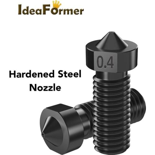 3D Printer Parts Hardened Steel Die Steel Volcano Nozzle 0.4mm / 1.75mm M6 Thread For E3D V5 V6 Extruder And Volcano J-head